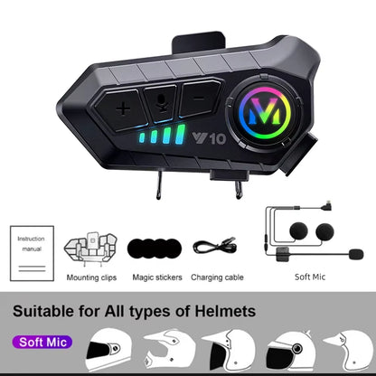 Y10/Y12Pro/Y21 Helmet Bluetooth Earphones Waterproof Noise Reduction Motorcycle Earphones Soft Mac Helmet Earphones